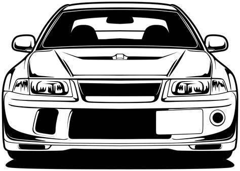 Black and white car vector illustration for conceptual design 7478422 Vector Art at Vecteezy