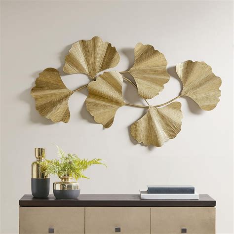 Martha Stewart Faye Gold Foil Ginkgo Leaf Wall Art - Walmart.com