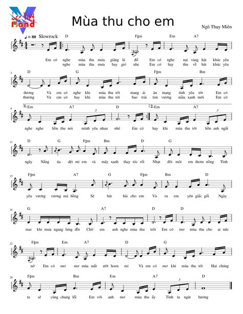 Mùa Thu Cho Em Sheet music for Piano (Solo) | Musescore.com