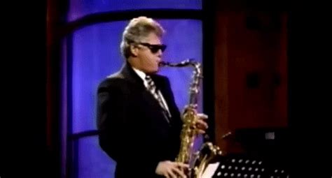 bill clinton saxophone GIF