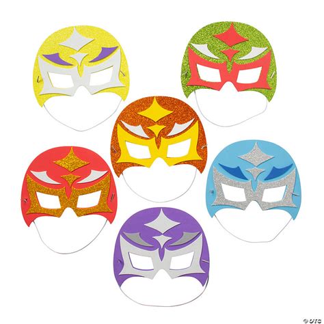 Lucha Libre Wrestler Mask Craft Kit - Makes 12 | Oriental Trading