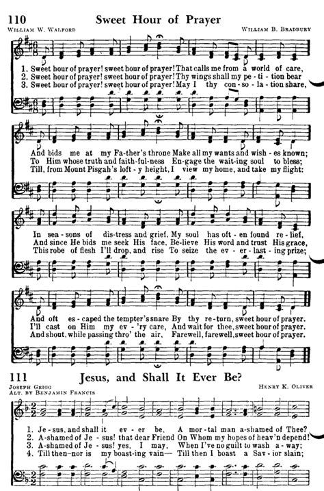 Favorite Hymns of Praise 110. Sweet hour of prayer! sweet hour of ...