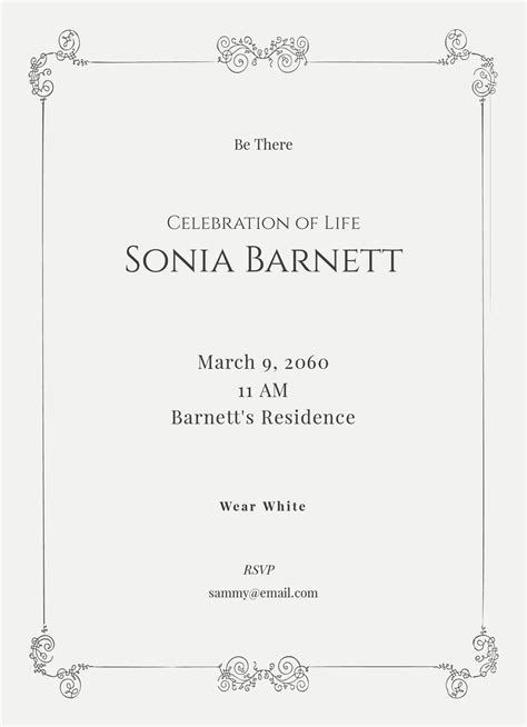 Elegant Celebration Of Life Invitation Template in PSD, Illustrator ...