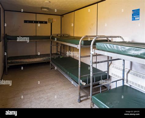 Bunk beds i temporary military accommodation, UK Stock Photo - Alamy