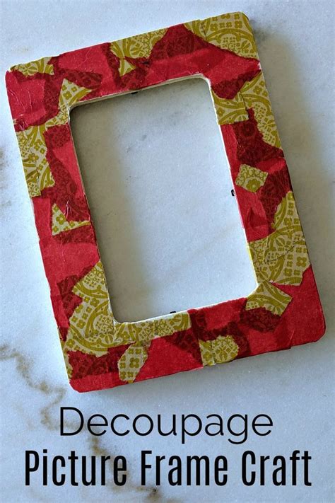 Holiday Decoupage Picture Frame Craft - Mod Podge DIY for Kids and Adults #Decoupage #ModPodge # ...