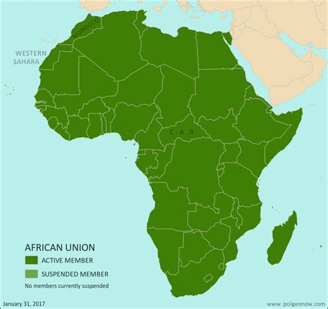 Morocco Joins African Union; CAR Un-suspended (Map) - Political ...