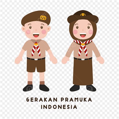 Karakter Anak Lucu Yang Digambar Tangan Untuk Ilustrasi Gerakan Pramuka ...