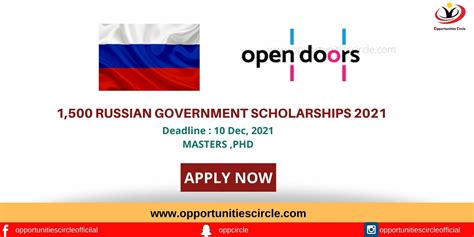 Russian Government Scholarships 2021 - Opportunities Circle