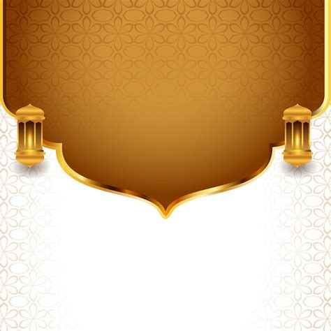 Premium Vector | Golden Islamic background with lantern for Islamic ...