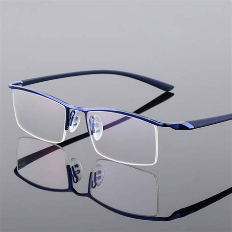 Online Shop Browline Half Rim Metal Glasses Frame for Men Eyeglasses Fashion Cool Optical ...