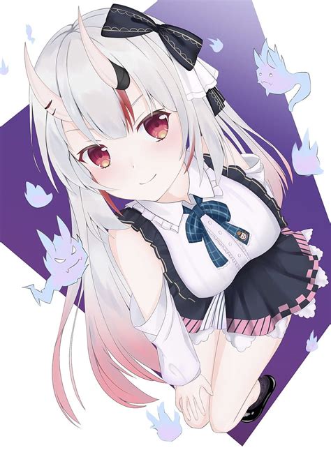 1366x768px, 720P free download | Nakiri Ayame, anime girl, anime, cute, demon, hololive, vtuber ...