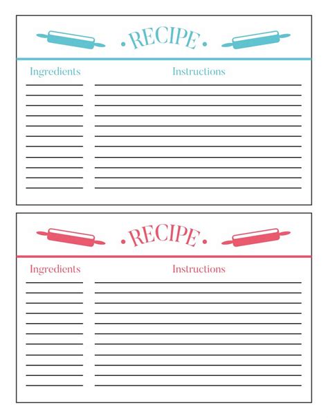 Free Printable Blank Recipe Cards - Printable Form, Templates and Letter