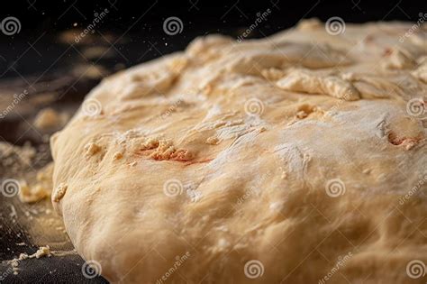 Close-up of Pizza Dough, with Visible Layers and Kneaded Texture Stock ...