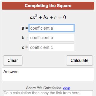 Completing the Square Calculator- Method, Explanation and Problems ...