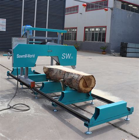 SW26G Portable Band Sawmill Machine For Wood Cutting, Horizontal Bandsaw Saw Mills