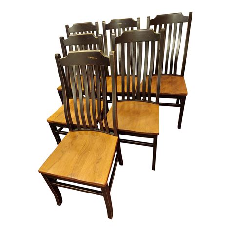 Amish Built Dining Room Chairs - Set of 6 | Chairish