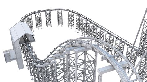 3D Model Roller Coaster Track - Yellow - TurboSquid 1922893