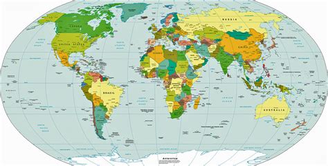 Political World Map / World Map - Continents, Countries and Territories ...