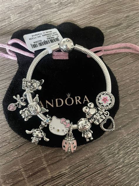 Pandora Bracelet With Pink Kitty and Friends Themed Charms - Etsy ...