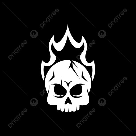 Fire Logo Silhouette Vector PNG, Skull Fire Logo Vector, Art ...