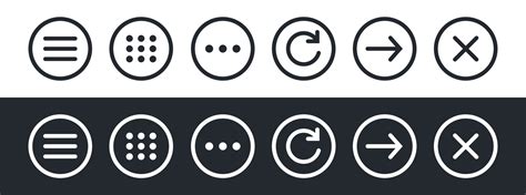 Set of website navigation menu icons. Hamburger menu symbol. Flat ...