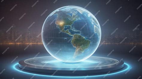 Premium AI Image | AI generated futuristic hologram world globe