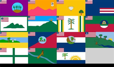 These are the very real flags of the counties of Liberia | Liberia flag, County flags, Liberian flag