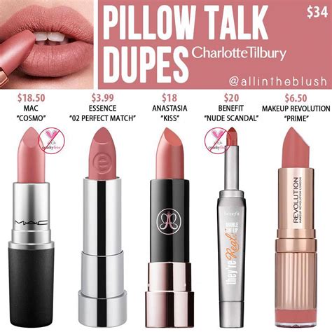 CHARLOTTE TILBURY PILLOW TALK MATTE REVOLUTION LIPSTICK DUPES #makeup | Lipstick dupes, Matte ...