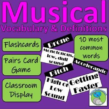 Musical Vocabulary - 10 Common Words and their meanings | Vocabulary ...