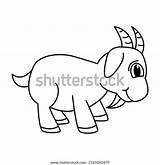 Cute Goat Cartoon Coloring Page Illustration เวกเตอร์สต็อก ปลอดค่า  sketch template