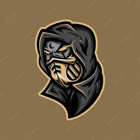 Premium Vector | Assassin with gold mask modern style mascot logo ...