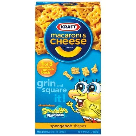 Kraft Macaroni & Cheese Dinner Spongebob Shapes, 5.5 OZ (156g) Box - Walmart.com