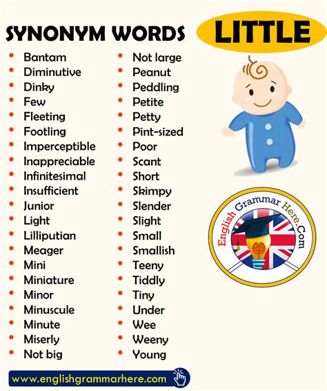 Synonym Words – LITTLE, English Vocabulary Bantam Diminutive Dinky Few ...