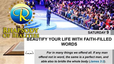 RHAPSODY OF REALITIES DEVOTIONAL, SATURDAY MAY 09, 2020. BEAUTIFY YOUR ...