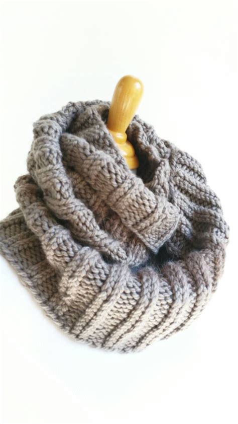 Circle Scarf, Knit Scarf, Knit Cowl, Knit Alpaca Scarf, Stripe Scarf, Stripe Scarf, Knit Winter ...