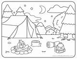 Camping Coloring Page  Little Bee Family sketch template