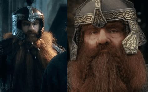 In The Hobbit: The Battle of the Five Armies (2014), Gloin wears a distinctive helmet in one ...