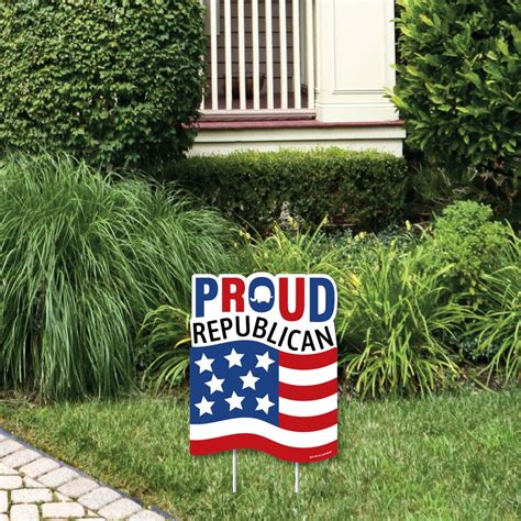 Big Dot of Happiness Proud Republican - Outdoor Lawn Sign - Political ...