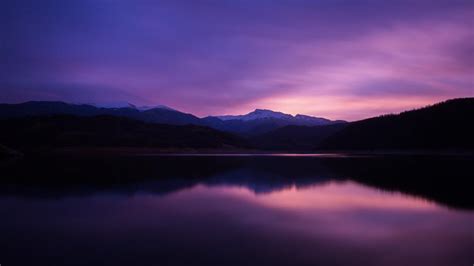 Purple mountain lake reflection wallpaper - backiee