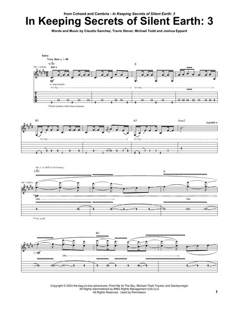 In Keeping Secrets Of Silent Earth: 3 by Coheed And Cambria - Guitar Tab - Guitar Instructor