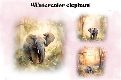 Cute Watercolor Elephant (2601415)