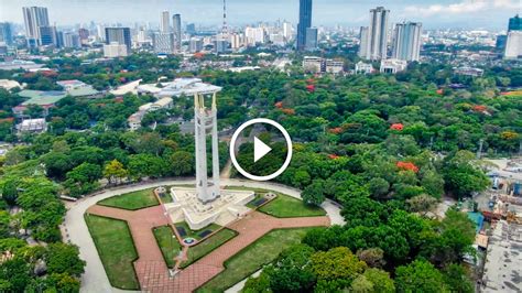 Empty Quezon City Circle Park During Community Quarantine Aerial View