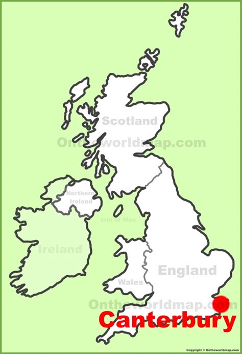 Canterbury location on the UK Map - Ontheworldmap.com