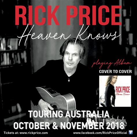 RICK PRICE 'Heaven Knows' album cover to cover tour - maytherockbewithyou.com