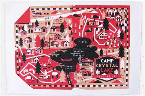 Camp Crystal Lake Illustrated Map :: Behance