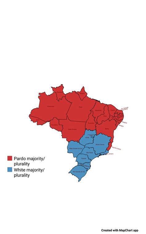 Largest ethnic group in each Brazilian state : r/MapPorn