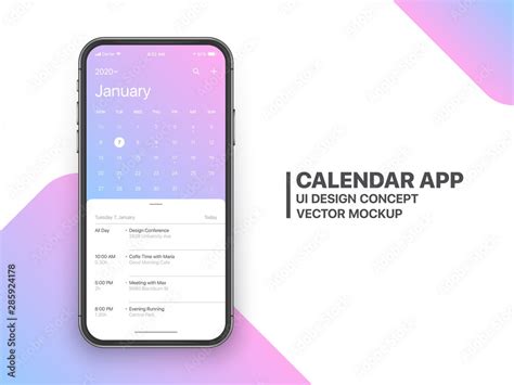 Calendar App Concept January 2020 Page with To Do List and Tasks UI UX ...