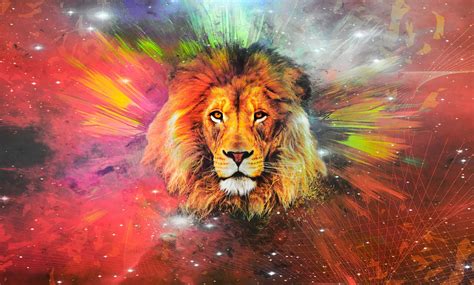 Lion Galaxy 4K Wallpaper Wallpaper Download - High Resolution 4K Wallpaper