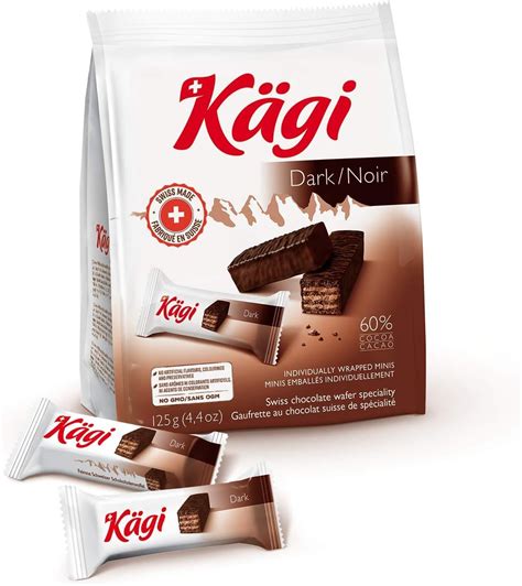 Kagi Mini Swiss Dark Chocolate Wafers - 12 Pack - 125g - Pure Authentic ...