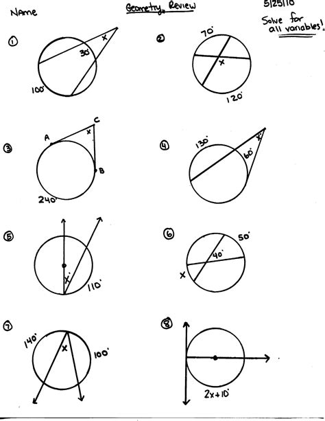 Geometry 10th Grade Worksheets